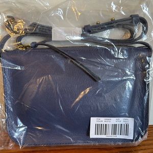 Madewell the Simple Leather Crossbody in Indigo.